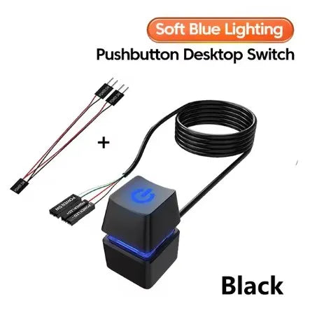 Computer Desktop Power Switch Extension Cable LED Motherboard External Start Power On/Off Button for Home Office 1/1.85/2/5/10M