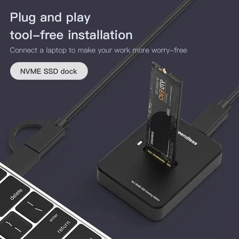 Blueendless External SSD Hard Disk M.2 SSD Enclosure 10G Online Reading Writing Speed SSD Case For M.2 SSD Docking Station