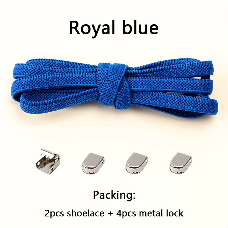 No Tie Shoe Laces Flat Elastic Shoelaces for Sneakers Tieless Shoelace Expand Shoestrings One Size Fits All Adult and Kids Shoes