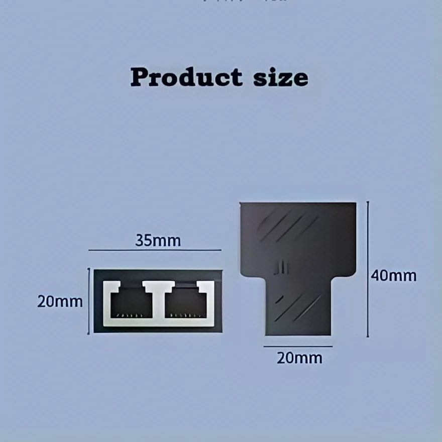 RJ45 1 to 2 Ethernet Splitter-Female LAN Port Adapter for Dual Network Connections,PC/Laptop Extender,Cat5/6/7 Compatible