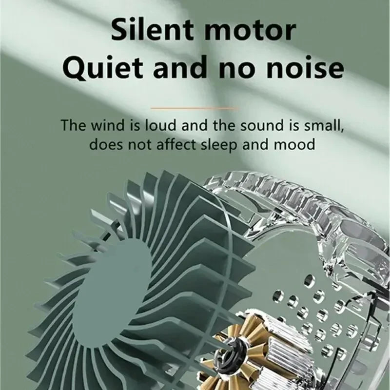 New Mini Portable Fan Portable Rechargeable Bladeless Turbo Ultra Quiet Student Hand Held Fan Outdoor Sports Travel