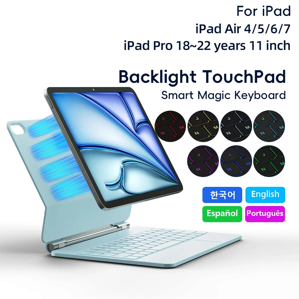 Magic Keyboard for iPad Air 4 Air 5 Air 6 Air 7 11 inch case for iPad Pro 11 inch 2018-2022 Generation Cover Smart Cover