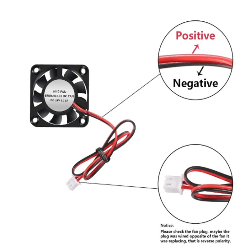 4PCS 3D Printer Cooling Fan 4010 Blower 40X40 X 10mm Hydraulic Bearing Brushless DC 12v 24v Cooling Fans for 3D Printer