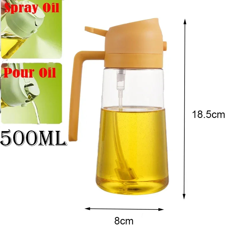 Olive Oil Mister Spray Bottle for Cooking - Cooking Oil Spray Bottle  Air Fryer Accessories - Refillable Glass Dispenser