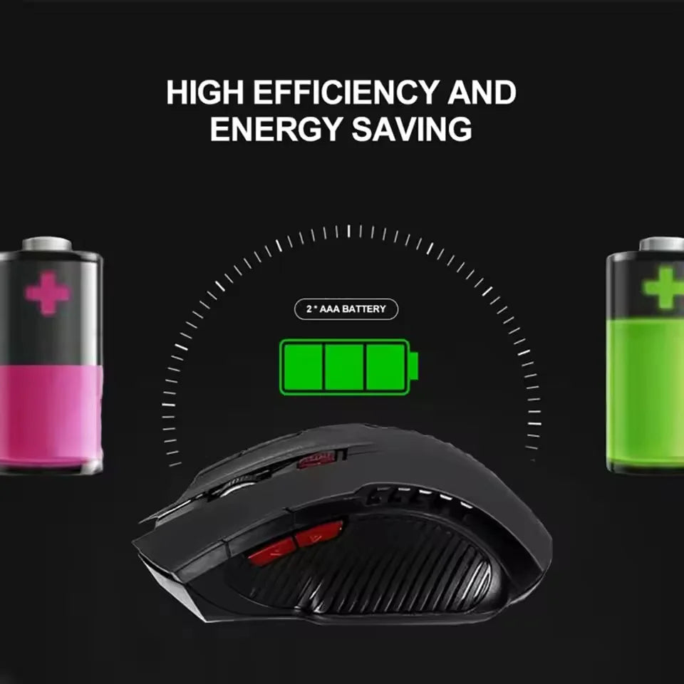 2.4GHz Wireless Mouse Adjustable DPI Mouse 6 Buttons Optical Gaming Mouse Gamer Wireless Mice with USB Receiver for Computer PC