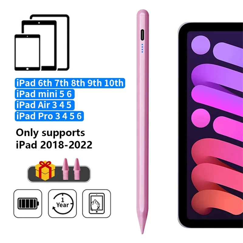 For Apple Pencil 2 iPad Pen Palm Rejection Stylus Pen for iPad Pro Mini 6 Air 2022 2021 2020 2019 2018 for Apple Pen iPad Pencil