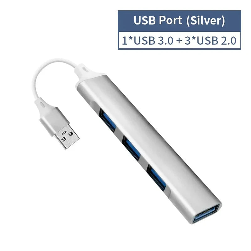 4 Port USB 3.0 Hub USB C Hub High Speed Type C Splitter 5Gbps For PC Computer Accessories Multiport HUB 4 USB 3.0 2.0 Ports