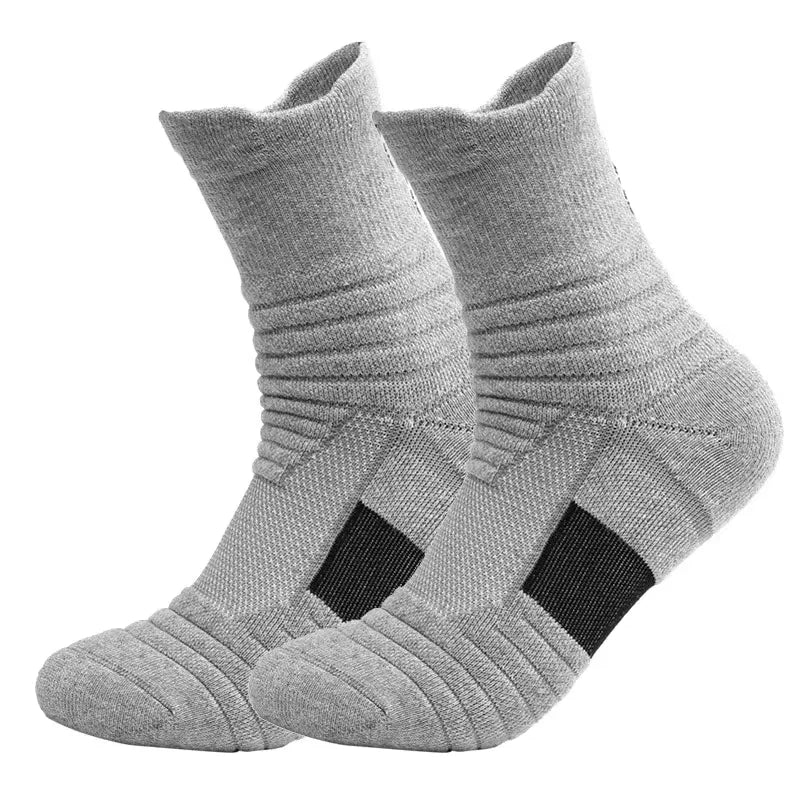 3 Pairs Men's Comfort Fit Cushion Performance Athletic Crew Socks For Outdoor Sports