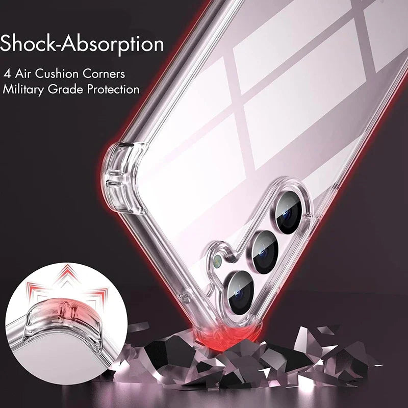 Hybrid Shockproof Case For Samsung Galaxy S25 FE S24 S23 S21 S22 Plus Ultra Clear Hard Case For Samsung A56 A36 A54 A34 A53 A33