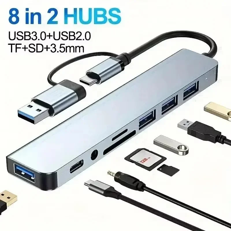 4-in-1 Type C Adapter Hub To HDTV VGA USB 3.0 Digital AV Multiport Adapter With TYPE-C PD Charging Port Compatible