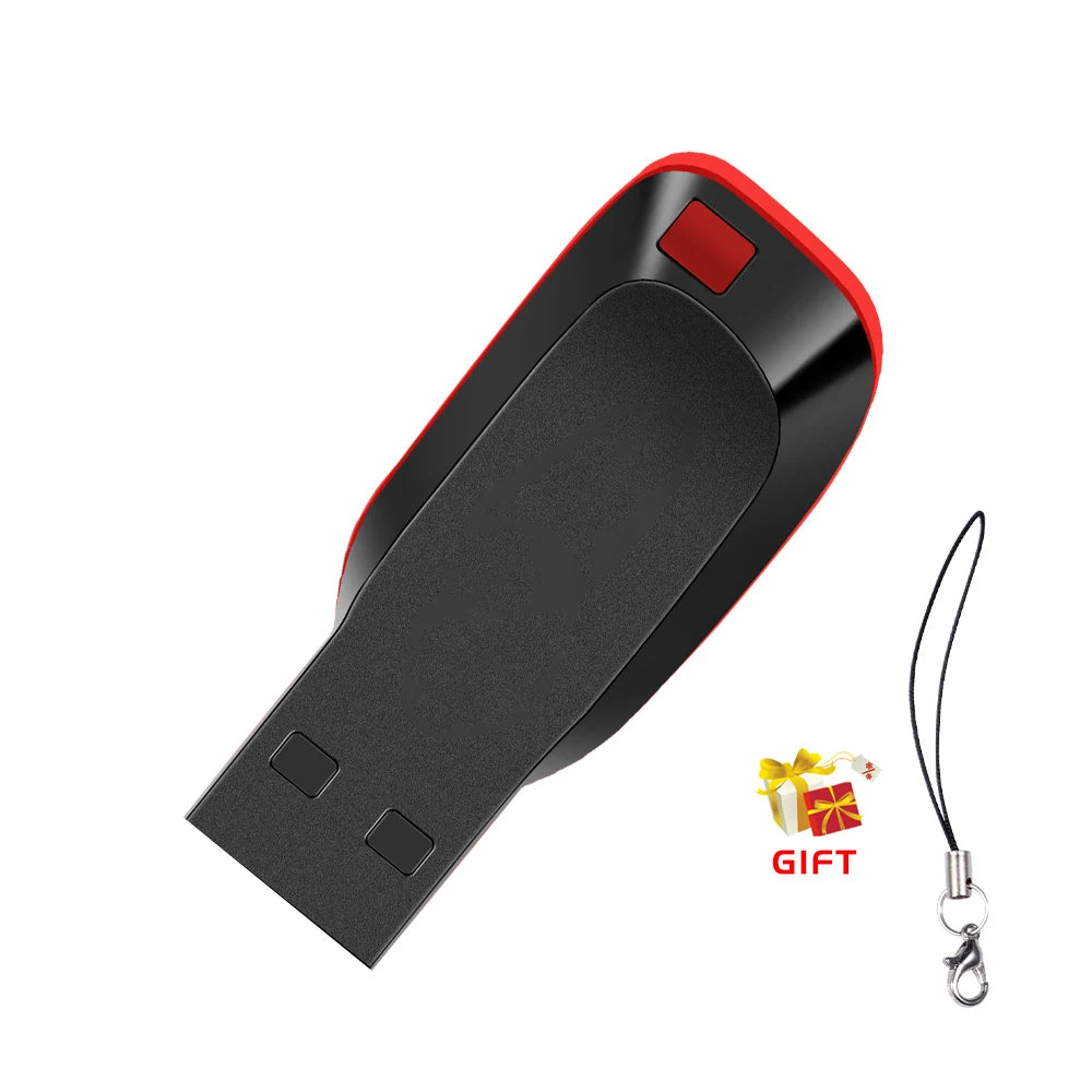 High -capacity speed USB Flash Drives 2.0 128GB 64GB Black Free Keychain Pen Drive 32GB Storage Memory Stick Mini Business Gift