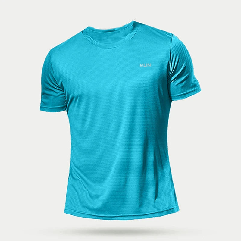 1 Piece Men's Short Sleeve Undershirt Man Athletic T-Shirt Quick Drying Lightweight Silk Underwear For Running Training Fitness