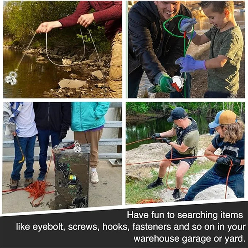 Super Strong Neodymium Fishing Magnet Hooks N52 Heavy Duty Magnet with Countersunk Hole Eyebolt Salvage Searcher Magnets