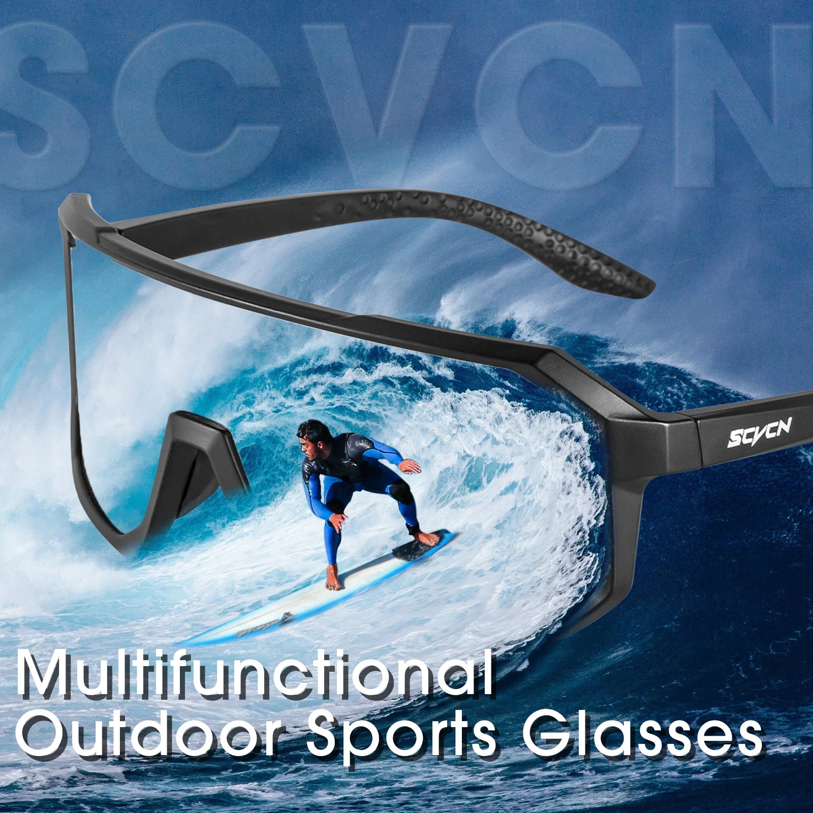 SCVCN New Outdoor Cycling Glasses Bike Sunglasses Men UV400 Eyewear Sports MTB Goggles Bicycle Women Riding Hiking Sunglasses