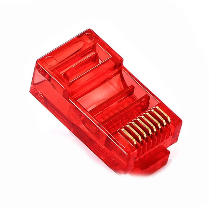 50/100PCS RJ45 Ethernet Cables Module Plug Network Connector RJ-45 Crystal Heads Cat5 Color Cat5e Gold Plated Cable