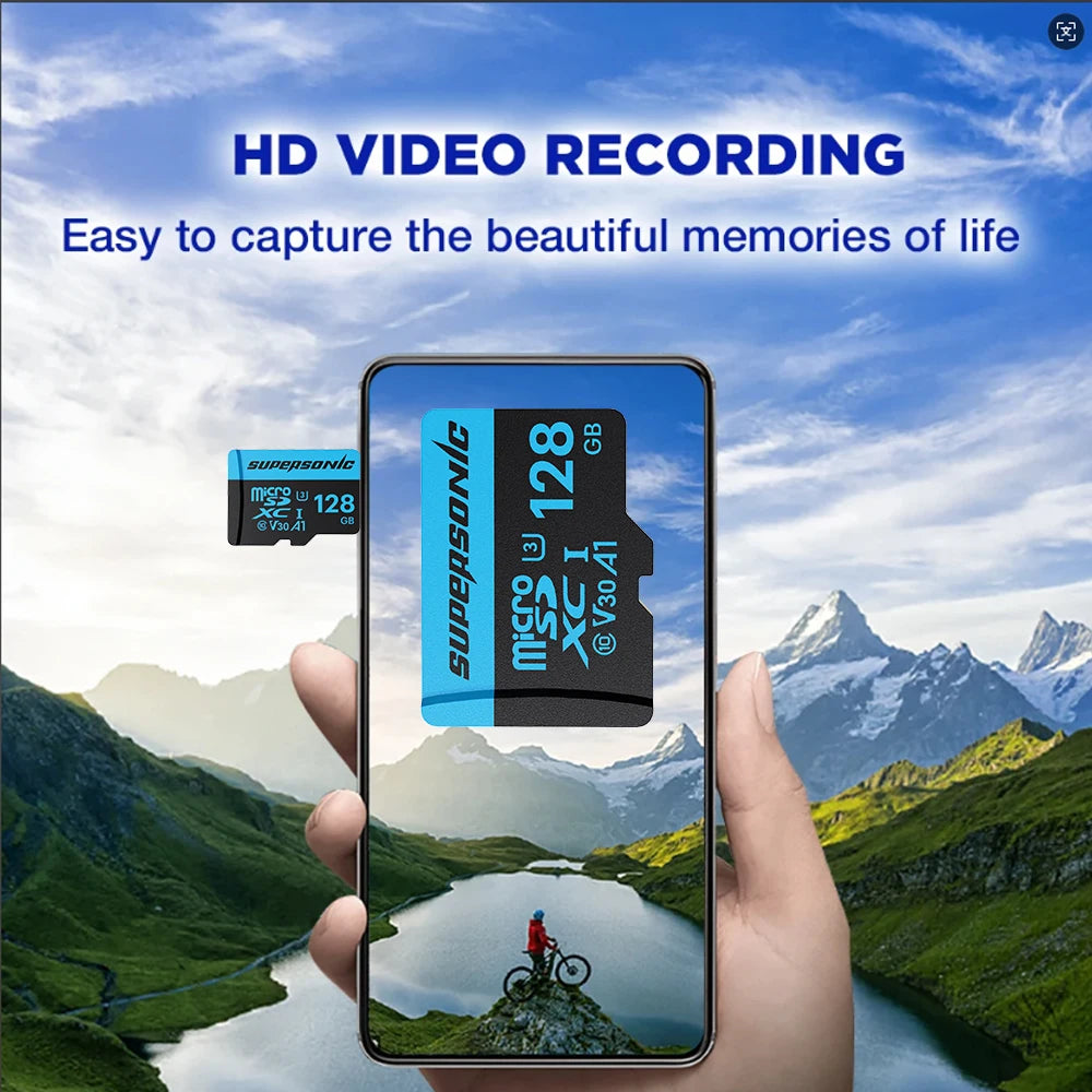 Supersonic Micro SD Card C10  32GB 64GB 128GB 256GB U3 4K High Speed Cartao De Memoria Flash Memory TF Mecard C10