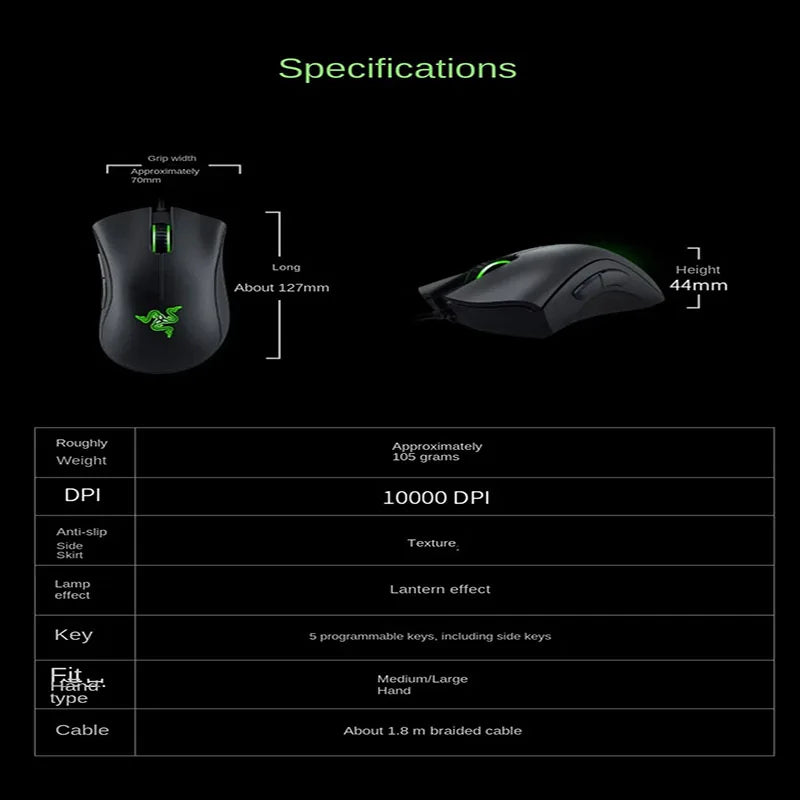 Mouse RazerPurgatory Viper Standard Edition 6400DPI Wired Gaming Mouse Brand Merchandise Birthday Gift Graduation Gift Wholesale
