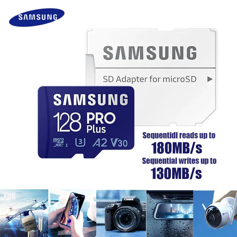 SAMSUNG Original Memory Card 64GB/U1/128GB/256GB/512GB SDXC Micro SD/TF Flash Cards MicroSD UHS-1 U3 4K For Phone Drone Camera