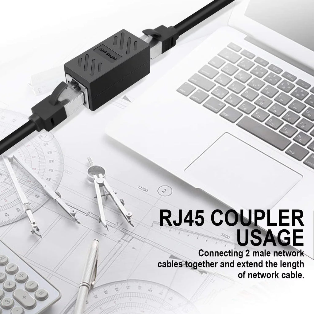 Ethernet Cable Extender,RJ45 cat 5 cat 6 cat6a Coupler, Extender Connector - Ethernet Coupler Female to Female