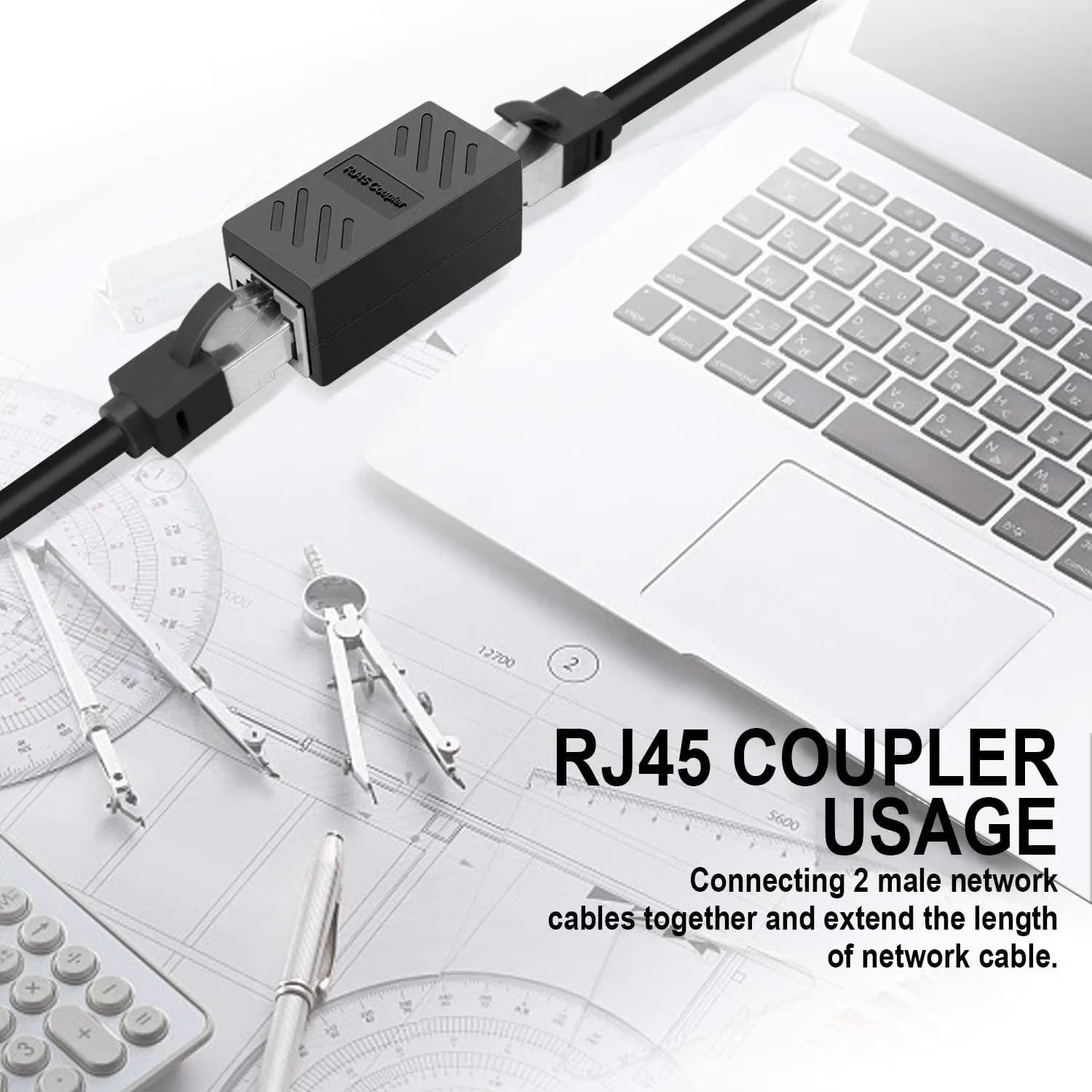 Ethernet Cable Extender,RJ45 cat 5 cat 6 cat6a Coupler, Extender Connector - Ethernet Coupler Female to Female