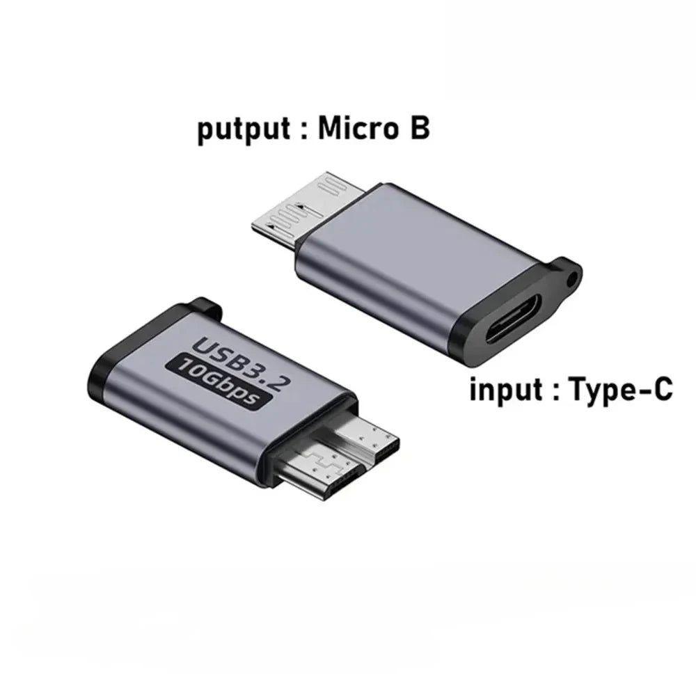 Adaptateur Micro B USB 3.0 mâle vers type C femelle, connecteur pour disque dur externe HDD, câble