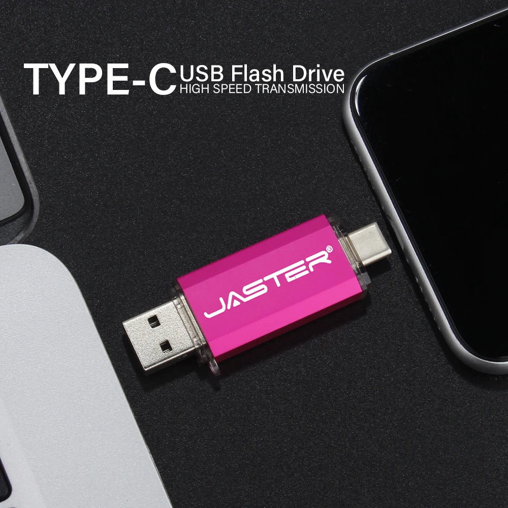 JASTER USB Flash Drive OTG Type C 2 IN 1 USB 2.0 Micro USB Pen Drive 128GB 64GB 32GB 16GB 32GB 8GB 4GB 128M Pendrive Flash Drive