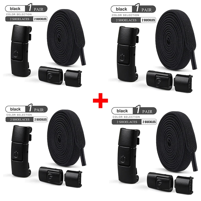 8mm No Tie Shoe Laces Press Lock Shoelaces Without Ties Elastic Laces Sneaker Kids Adult Widened Flat Shoelace for Shoes