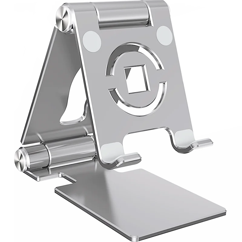 Foldable Mobile Phone Holder 360 Degree Rotating Hollowed Tablet Riser Anti Slip Tablet Holder Height Adjustable for 4.7-12 Inch