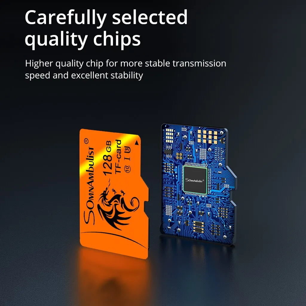 SomnAmbulist High Speed Card 128GB A1 for Mobile TV Memory Card 64GB U3 TF Card 16GB Mini SD Card 32GB U1 Memory Card 8GB C10