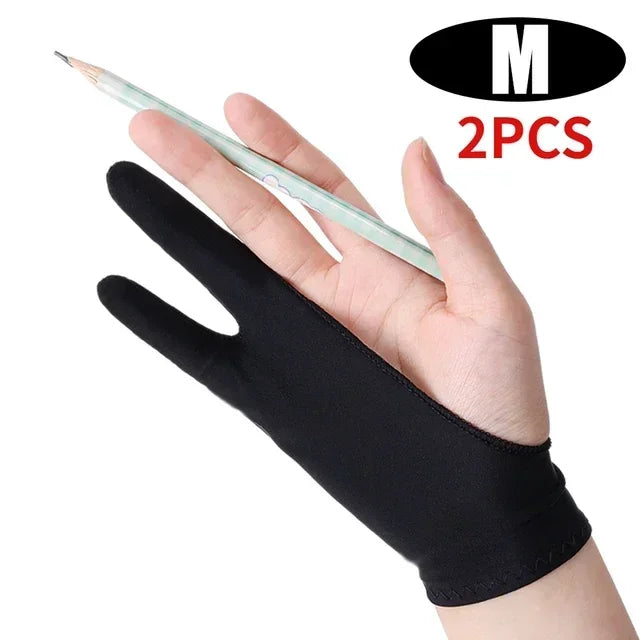 Drawing Glove Palm Rejection Two Finger Gloves for Apple IPad Capacitive Tablet Screen Artist Right/Left Hand Graphic Tablet