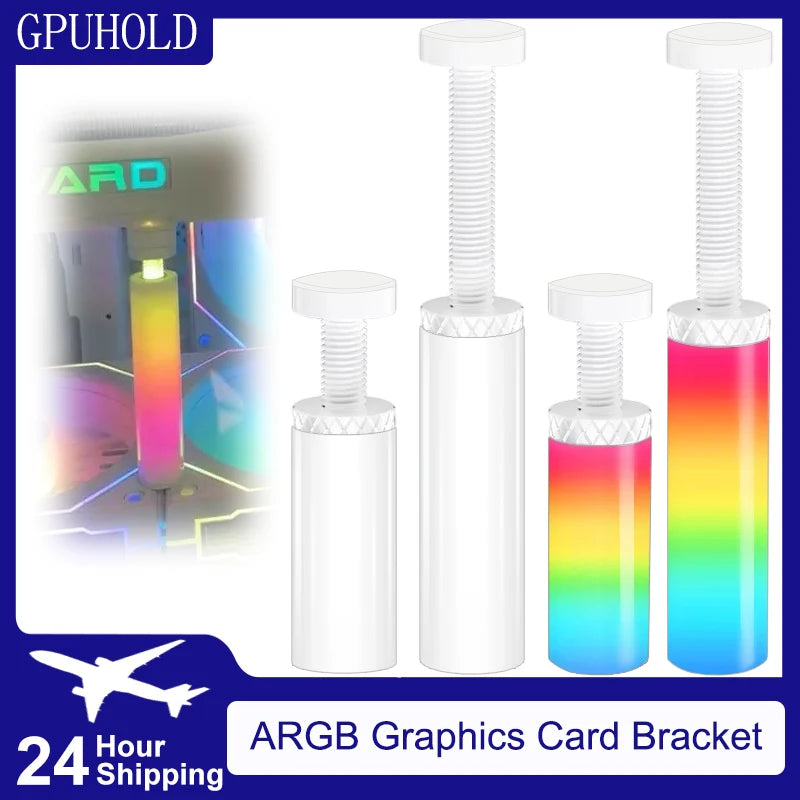 GPUHOLD 5V 3Pin ARGB Graphics Card Bracket Adjustable Telescopic Rotary GPU Brace Support Stand GPU Video Card Holder