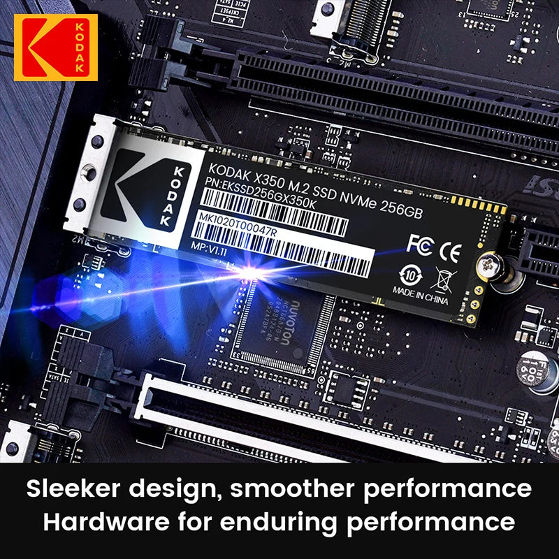 KODAK SSD M2 NVME Gen3X4 PCIE3.0 2280 M.2 M Key Internal Solid State Hard Drive Read Speed Up to 2500MB/s for Desktop Laptop