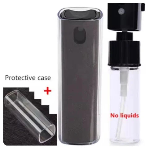 2in1 Microfiber Screen Cleaner Spray Bottle Set Mobile(No liquids) Phone Ipad Computer Cloth Wipe Iphone Cleaning Glasses Wipes