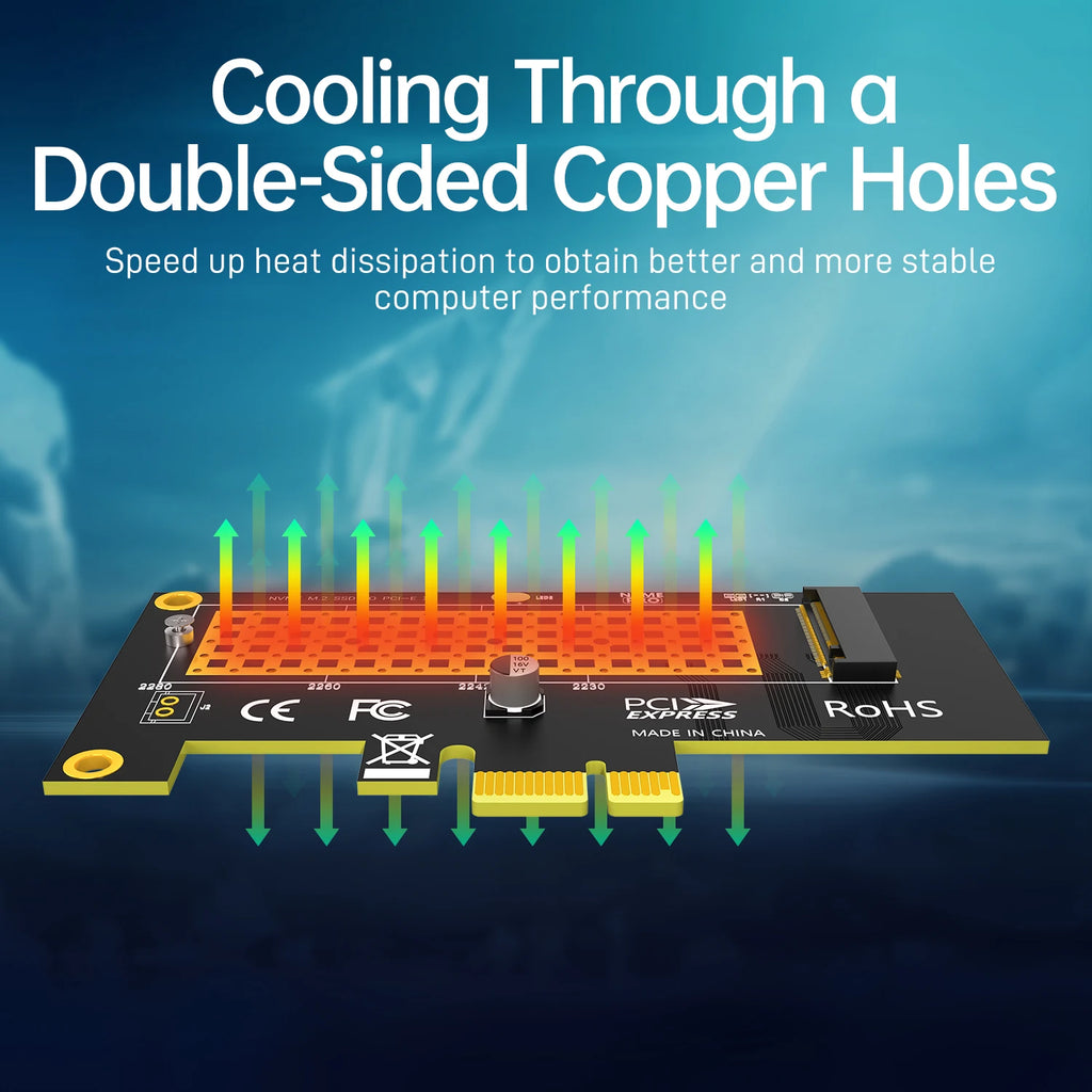 JEYI M.2 NVME SSD to PCIe 4.0 x1 Adapter Card, 2280 SSD PCIE X1 Expansion Card for Desktop PC, PCI-E GEN4 16Gbps Full Speed SK1