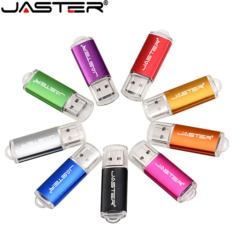 JASTER High speed USB 2.0 Flash Drive Mini plastic pendrive 128M 4GB 16GB 32GB  64GB 128GB With keychain Memory stick Pen Drive