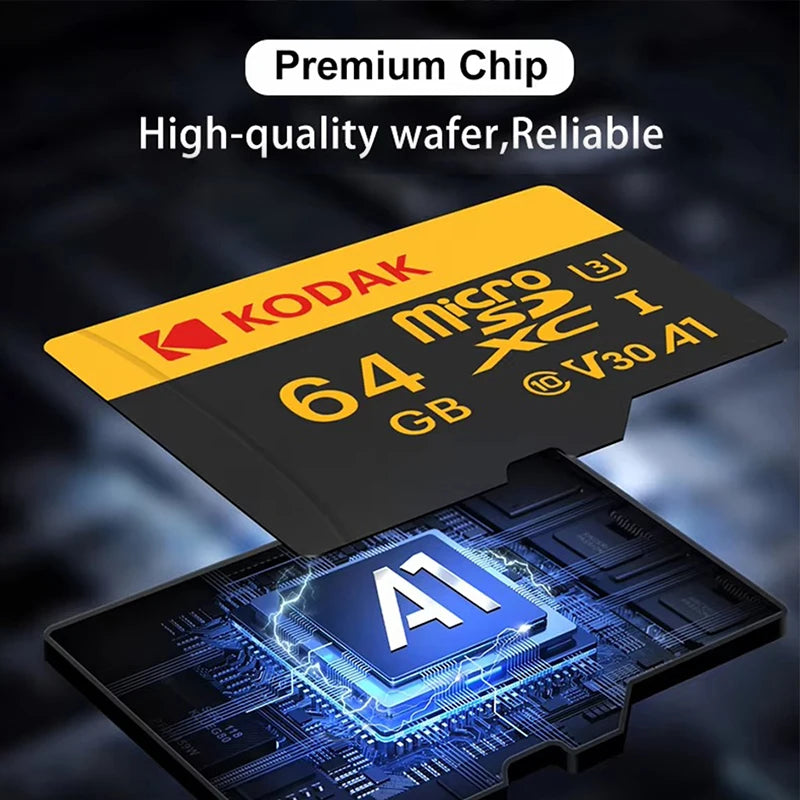 KODAK MicroSD Card 32GB 64GB 128GB 256GB Memori Memory Card C10 TF Micro SD SDXC U3 V30 4K For Phone Drone Camera