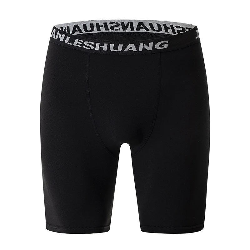 1/5 Pcs Men's Plus Size Black And White Long Sports Underwear Running Fitness Basketball Football Elastic Waist Shorts Teenagers