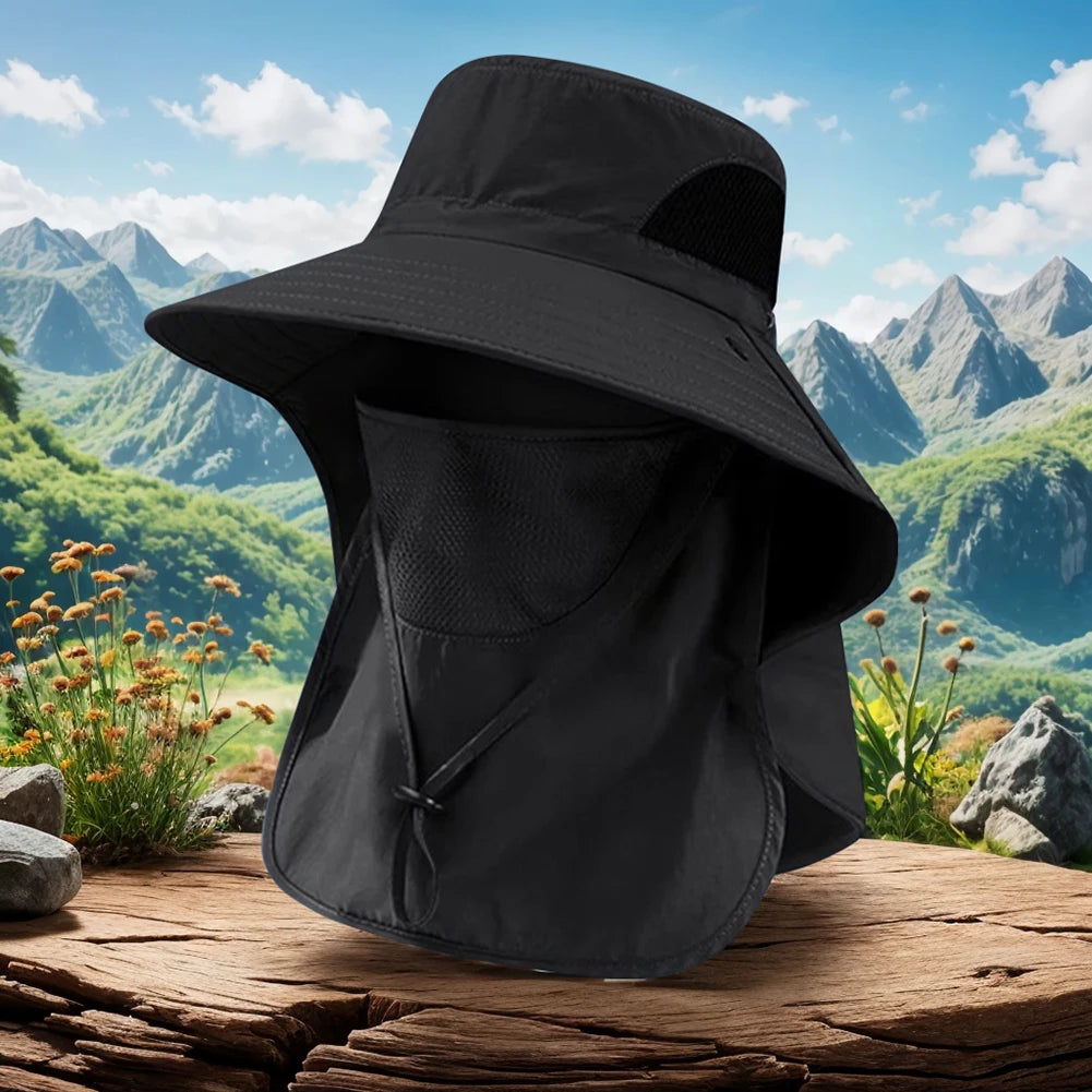 1Set Summer Sun Hats Neck Flap Fisherman Hat UV Protection Outdoor Hunting Fishing Cap For Hiking Camping Visor Bucket Hat