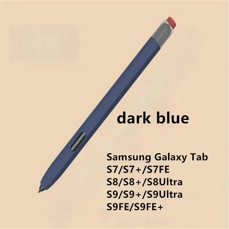 Silicone Pencil Case Tablet Touch Stylus Pen Cover Solid Colour for Samsung Galaxy Tab S6 Lite S7 FE S8 Ultra S9 Plus