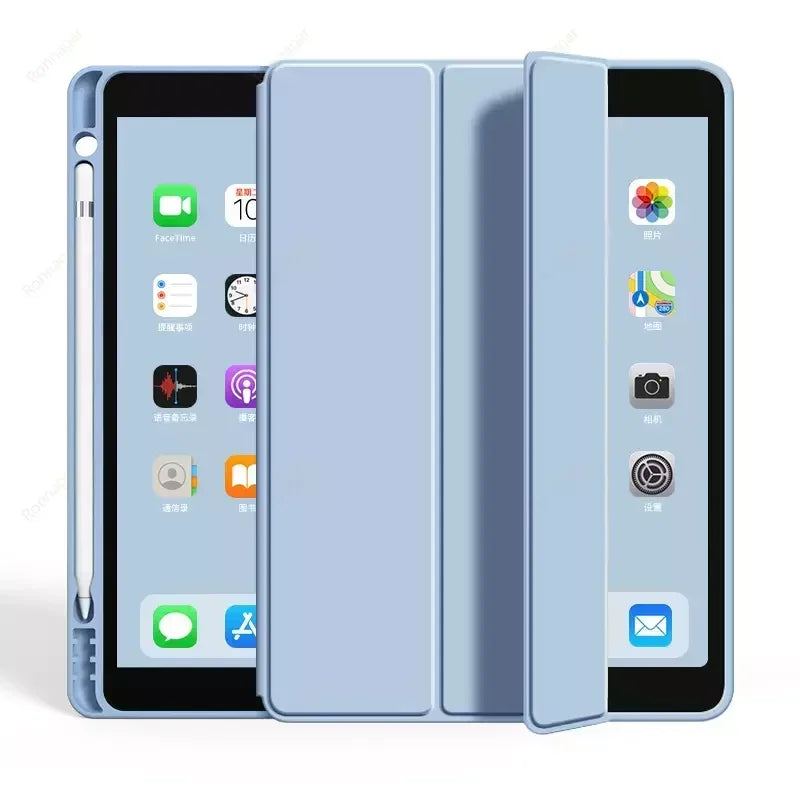 Pencil Slot Funda Case iPad 10th Generation iPad Air11 2025 2024 M3 M2 iPad Pro11 M4 iPad Air4 5 10.9 A16 7 8 9th 10.2 10.5 9.7