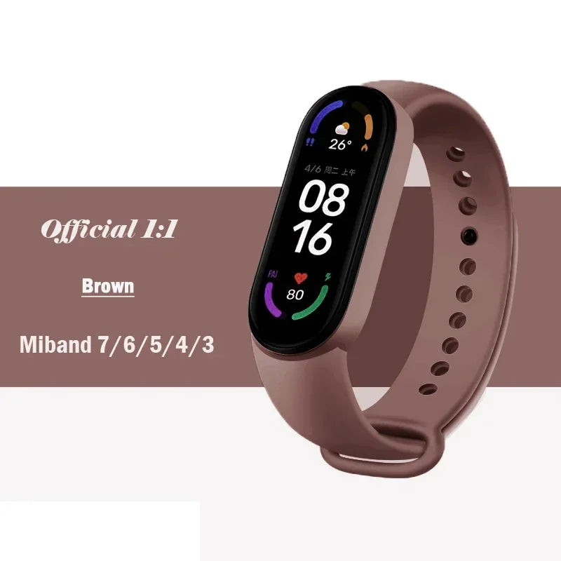 official Silicone Strap For Xiaomi Mi Band 4 5 6 7 Bracelet Sport Watch Wristband Miband4 miband7 Correa Mi band 3 4 5 6 7 Band