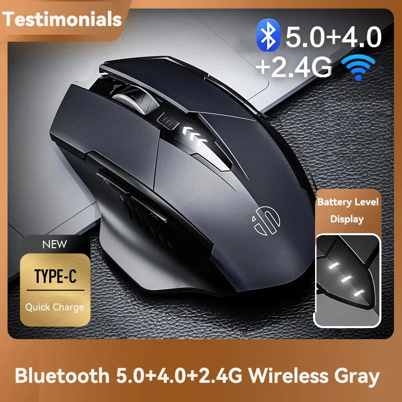 Bluetooth Compatible Mouse Rechargeable 2.4G INPHIC Wireless Mouse Office Mute Support PC Laptop Tablet Smartphone Universal