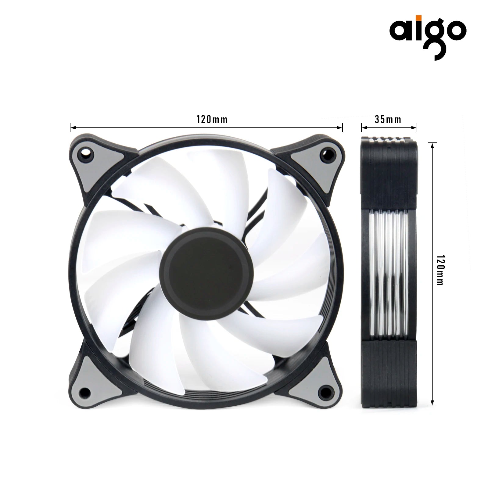 Aigo AR12PRO Computer Case Fan Ventoinha PC magnetic light bar 120mm RGB Fan 4pin PWM CPU Cooling Fan 3p5v Argb 12cm Ventilador