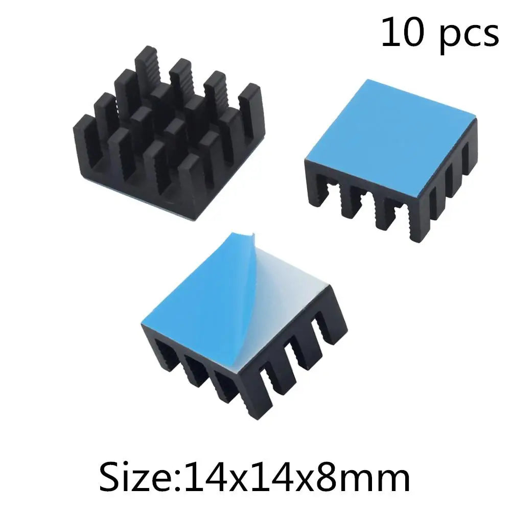 Aluminum Heatsink Radiator Heat sink for Electronic IC Chip RAM MOS Dynatron Raspberry Pi Cooling With Thermal Conductive Tape