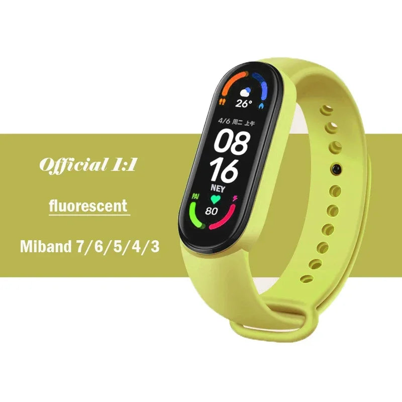 official Silicone Strap For Xiaomi Mi Band 4 5 6 7 Bracelet Sport Watch Wristband Miband4 miband7 Correa Mi band 3 4 5 6 7 Band