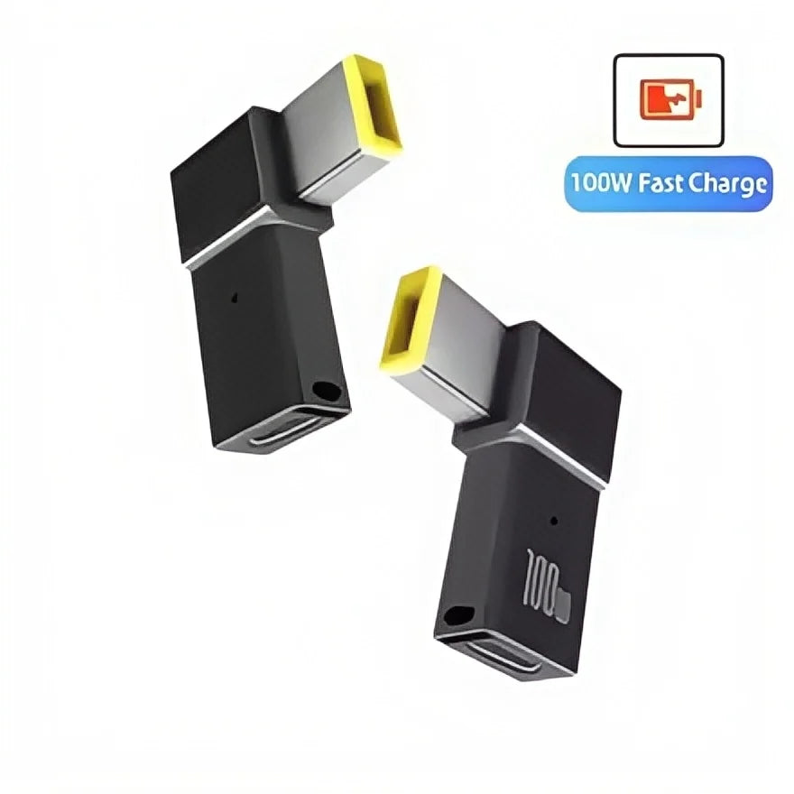 PD 100W USB-C to DC Adapter - Fast Charging Converter for Lenovo ThinkPad with Square Plug