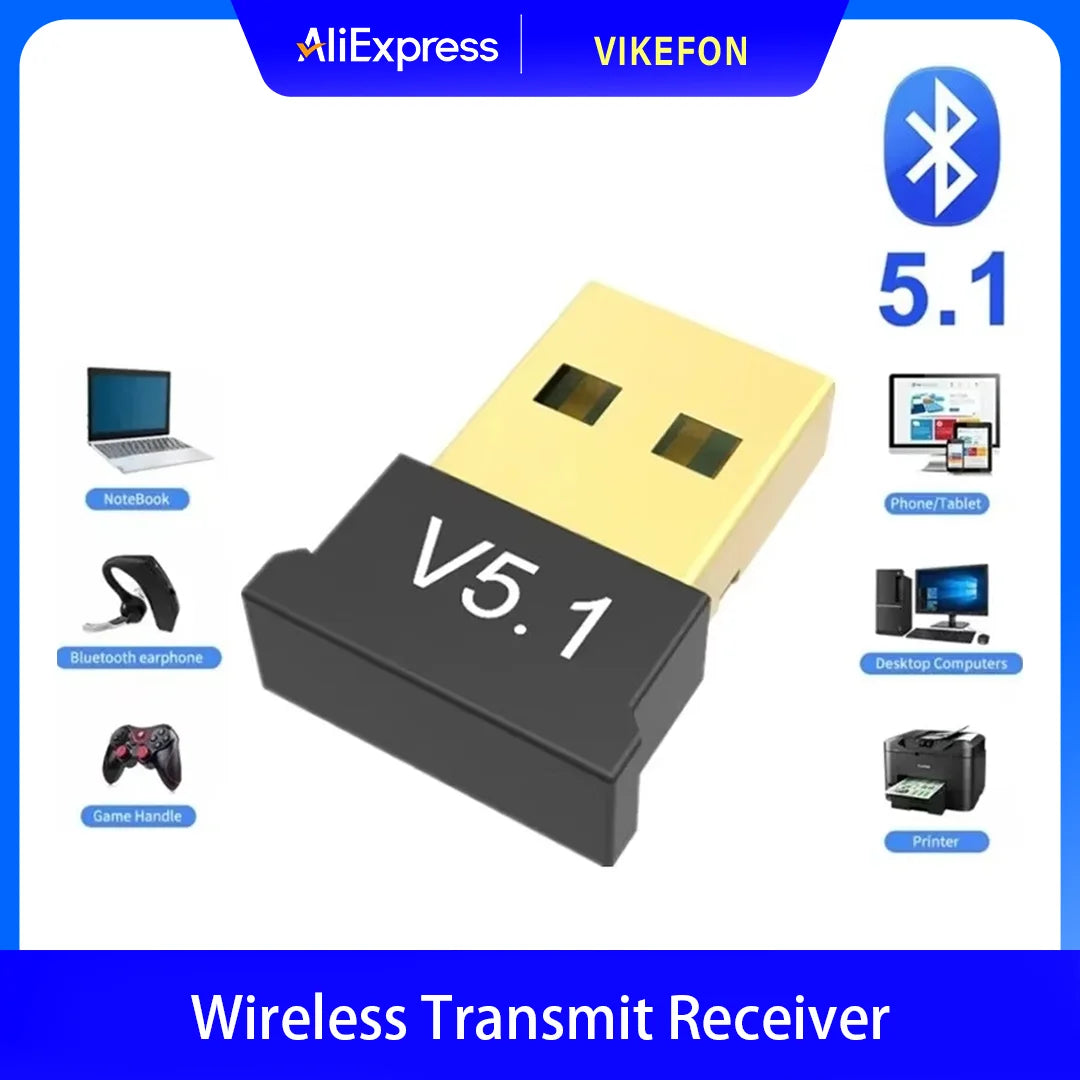 MINI USB Bluetooth 5.1 Dongle Adapter for PC Laptop Mouse Keyboard Tablet Phone Printer Game Speaker Wireless Transmit Receiver