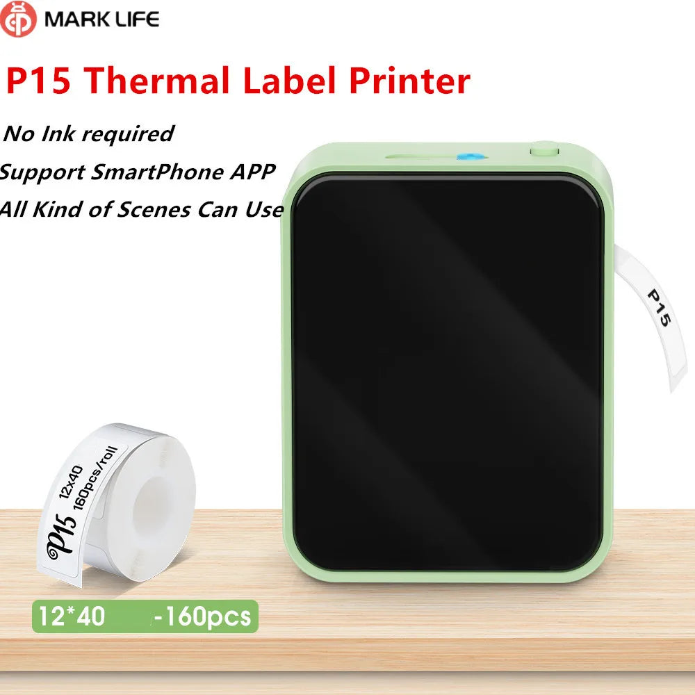 Marklife P15 Wireless Bluetooth Label Printer Portable Thermal Printer Similar as D11 D110 D101 Label Machine Mini Label Maker