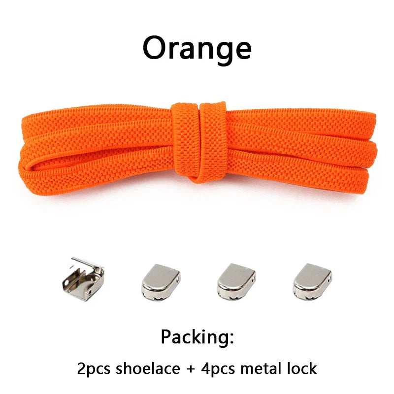 No Tie Shoe Laces Flat Elastic Shoelaces for Sneakers Tieless Shoelace Expand Shoestrings One Size Fits All Adult and Kids Shoes