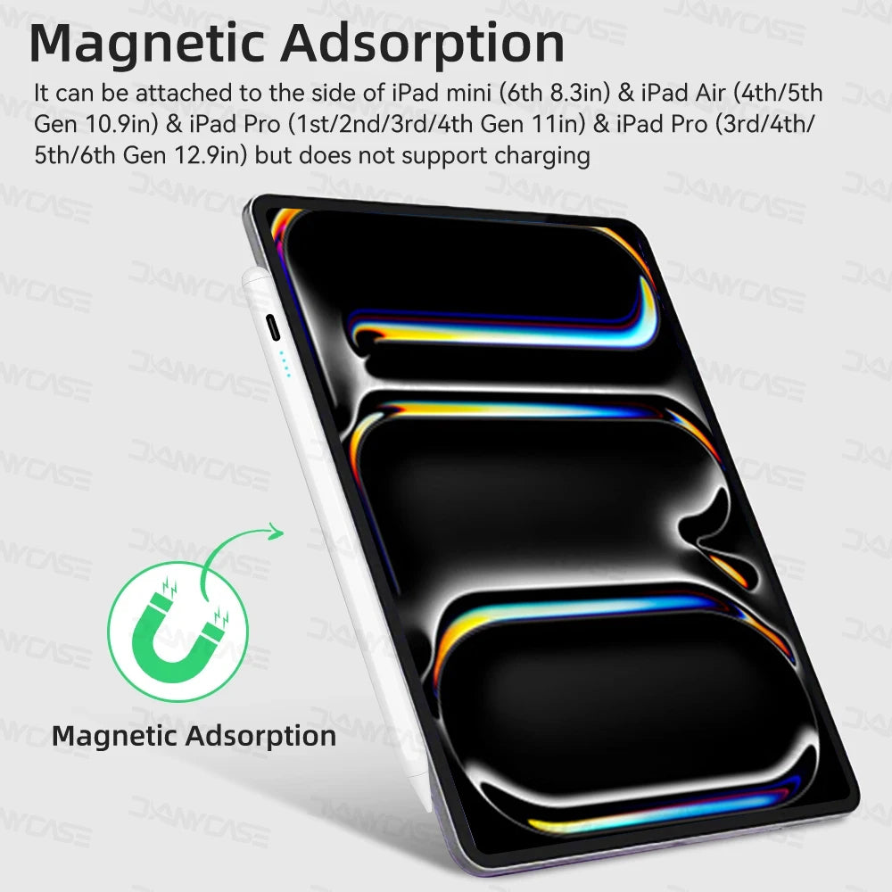 For iPad Pencil 2025 M3 Stylus Pen for Air 6 M2 Pro M4 with Palm Rejection Tilt for iPad Pro 11 12.9 13 7/8/9/10/11th mini 5 6 7